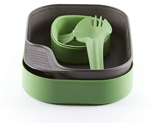 Wildo Camp-A-Box Duo Outdoor Army Crockery Cutlery Survival Camping Set, Sugarcane, standard size
