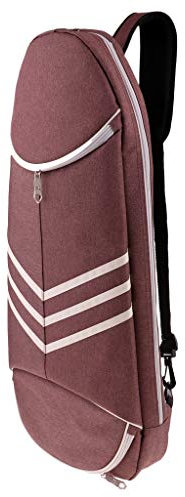 Tubayia Wasserdicht Tennistasche Sporttasche Schultertasche Schlägertasche für Badminton Squash Tennis (Kaffee)