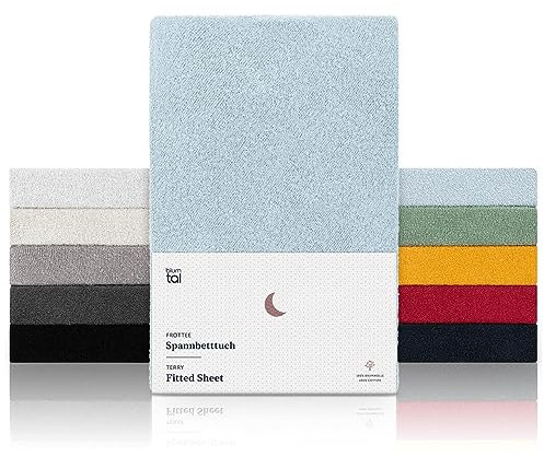 Blumtal® Sabana Bajera 140x200 de Rizo - sabanas bajeras Suaves de 140x200 - Sabana Bajera con Certificado Oeko-Tex 100 - para colchones de hasta 25 cm de Altura - Sabana 140x200 - de Color Celeste