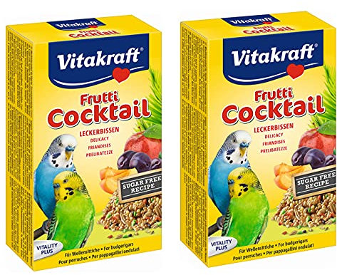 2 PACK VITAKRAFT BUDGIE FRUIT COCKTAIL FOOD SEED MIX EXTRA VITAMINS & MINERALS 200G