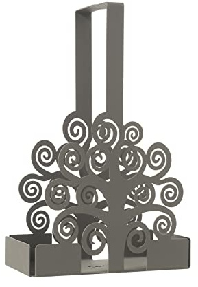 Arti & Mestieri Albero della Vita - Porta bicchieri di Design 100% Made in Italy - in Ferro, 8 x 16 x 27H cm (Fango)