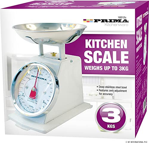 5Kg Traditional Kitchen Scales - Classic Bowl Scale, Easy Readings | Lightweight, Compact, Analogue | Ingredients, Precise Measurement Scale | Zero Adjustment (Black)