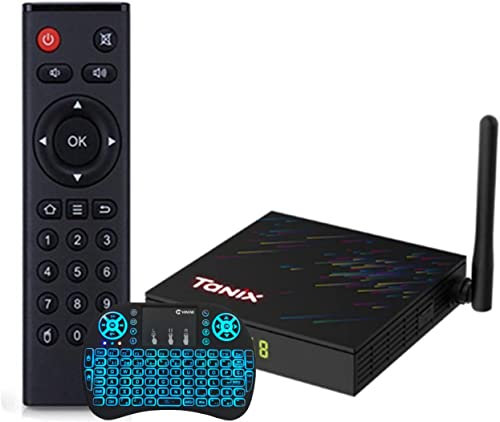 2023 Android TV Box 12.0 Smart TV Box 4GB RAM 64GB Rom Supporto 4K HDR Allwinner H618 Quad-Core 64Bit Dual-WiFi 2.4G/5.8Ghz BT4.0 con Mini Tastiera Wireless,4gb+32gb