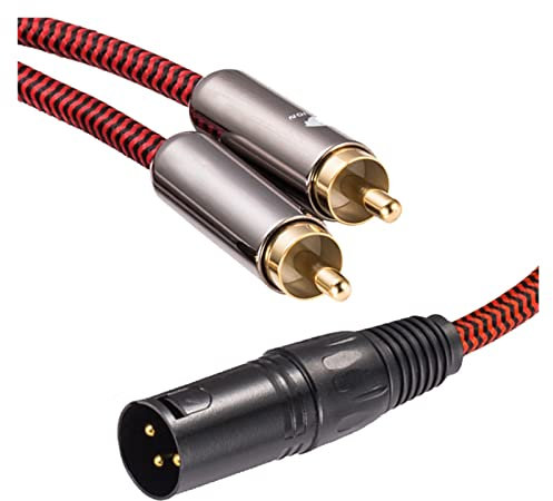 Artemisia Cavo Audio da XLR a Doppio RCA Compatibile con Altoparlante AMP Mixer Console Regular 2 * RCA a XLR schermatura a 3 Pin Cavo OFC 1M 2M 3M 5M 8M 10M (Size : 5meter)