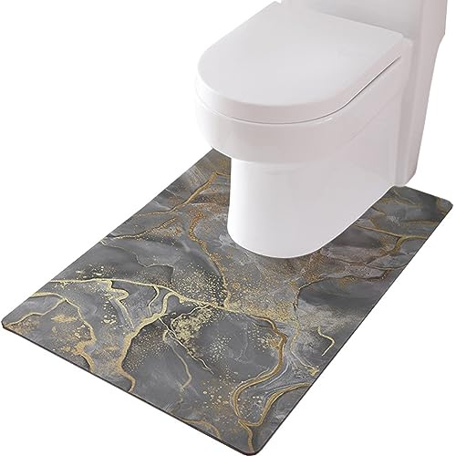 ZESLIV WC Vorleger mit Ausschnitt 55 * 60cm rutschfeste Badematte U-Förmige Badezimmerteppich Toilettenmatte Badgarnitur Badteppich