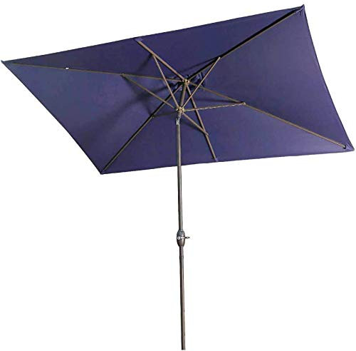 Ombrellone Ombrellone Ombrellone da Tavolo Quadrato per Esterni, Piccolo Ombrellone da Mercato da Spiaggia 2x2m con Inclinazione a Pulsante e Manovella, Baldacchino Parasole da Giardino Portatile