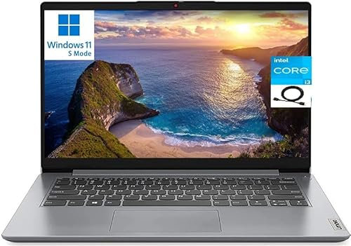 Lenovo IdeaPad 1i Laptop, 14 HD Display, Intel Core i3-1215U Processor, Intel UHD Graphics, 20GB RAM 1TB SSD, Fingerprint Reader, Webcam, HDMI, USB-C, Windows 11 Home, Gray
