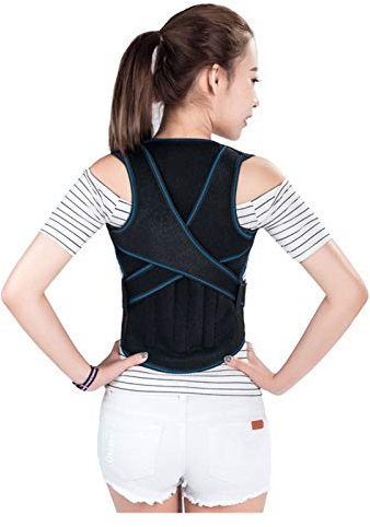 UVELL Orthopädische Weste, Haltungskorrekter Gürtel für das Gesundheitswesen, Verstellbarer Haltungskorrektor, Korsett, Rückenstütze, Bandgürtel (Farbe: Blau, Größe: XX-Large)