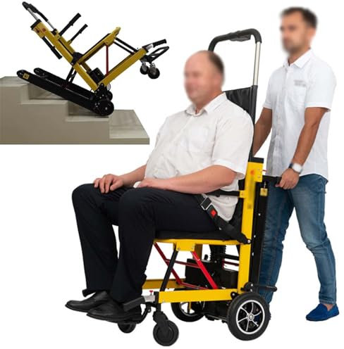 XZLZMYP Zusammenklappbarer Rollstuhl-Treppenlift Für Behinderte Ältere Menschen Tragbar Elektrischer Treppenstuhl-Rollstuhl Evakuierungs Treppenlift-Stuhl Treppensteiger,A
