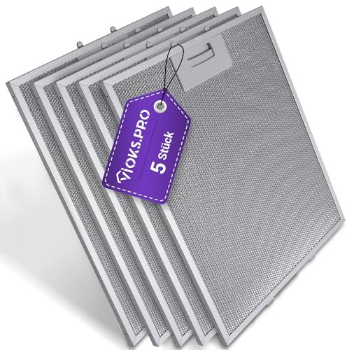 Vioks.pro Set 5x Fettfilter Dunstabzugshaube Metall 310x250mm Ersatz für Bosch, Siemens, Constructa, Neff Dunstabzugshaube Filter