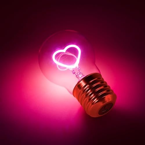 BHMAOYN LED Lampe mit USB & Batterie | Herzförmige Edison Birne für romantische Atmosphäre | Ideal für Schlafzimmer, Deko, Partys | Warmweiß