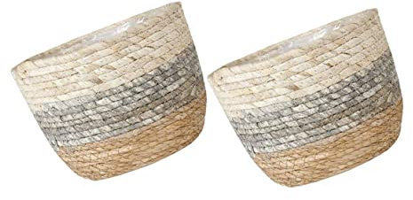 CIYODO 2stücke Geflochtene Blumenkörbe Aus Seegras Für Pflanzen Dekorative Pflanzgefäße Für Tisch Geeignet Für Innen Und Außendekoration Vielseitig Einsetzbar
