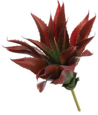 QUARKZMAN 1uds Artificial Suculentas Plantas Falsa Aloe Planta, 10 Grande Imitación Suculentas Sin Maceta Real Toque para DIY Casa Boda Jardín Oficina Floral Decoración, Verde/Rojo Marrón