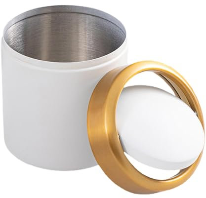 Cubo de basura de mesa, cubo de basura de escritorio, cubo de basura de 1,5 l, moderno de acero inoxidable 304 con tapa oscilante para mesa de maquillaje, cocina