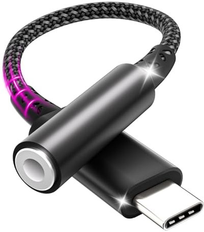 Adaptador USB C a Jack 3,5mm, USB Type C Jack Auriculares Audio Adapters, Adaptador Auriculares Tipo C Compatible con Samsung Galaxy S21 S20+ iPhone 15 Series, MacBook Pro, Huawei P30/P20, Xiaomi