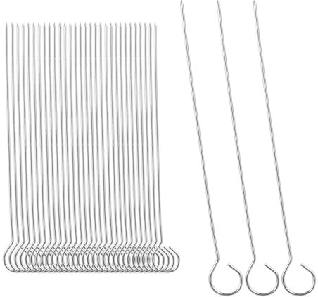 Conjunto de 30 brochetas en acero inoxidable de 15 cm, resistente a la oxidación y duradero. Ideal para pinchos para brochetas, formentas y utensilios de parrilla