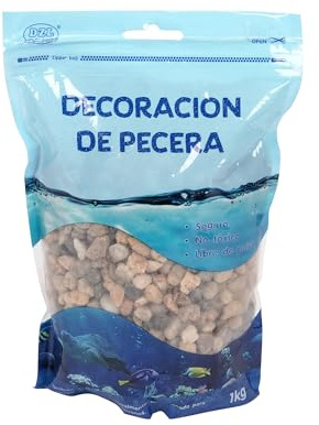 SMELL & SMILE Aquarienkies, Naturstein, dekorativ für Süß- und Meerwasseraquarien, natürliches Substrat zur Dekoration des Hintergrunds, 1 kg (braun-schwarz, 6-9 mm)