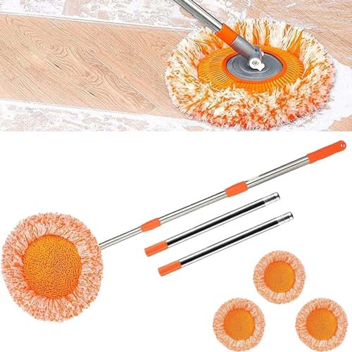 Beneath 360° Rotatable Adjustable Cleaning Mop, Intellect TP Cleaning Mop, Baseboard Cleaner, 5s to Absorb Water, Extendable Wall Mops with Head Replacement (225cm/88.58in)