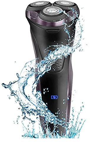 Rasoi da barba, Rasoi for uomo Rasoio rotante Rasoio Wet and Dry con rifinitore a scomparsa Impermeabile Ricaricabile tramite USB