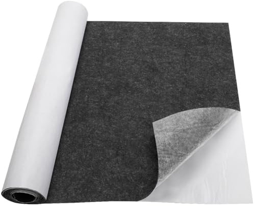 LOMUG Filz Selbstklebend, 40x220cm Klebefilz Selbstklebend 1mm, Vlies Selbstklebendes,Innenraumverkleidung Bezugsstoff Bastefilz filz für DIY Box Liner, Stühle, Möbel, Grau
