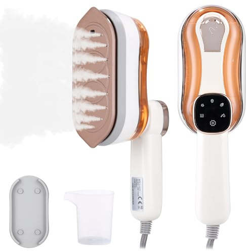 Zaxiva Plancha Vertical Vapor, 2 en 1 Plancha de Viaje para Ropa, Calentamiento Rápido 15S, mango giratorio 180°, 1300W Vaporizador Portátil con 3 niveles de vapor para Hogar, Viajes, Oficina