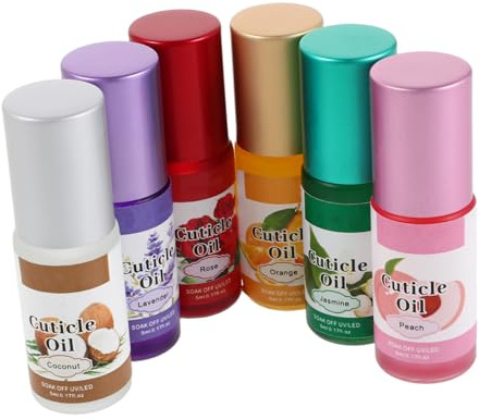 Aceite para Cutículas en Rodillo 6 Piezas de Vidrio, Aplicador