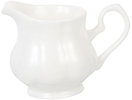 IMIKEYA Brocca per latte in porcellana bianca piccola e multifunzione contenitore per la casa caffetterie e ristoranti