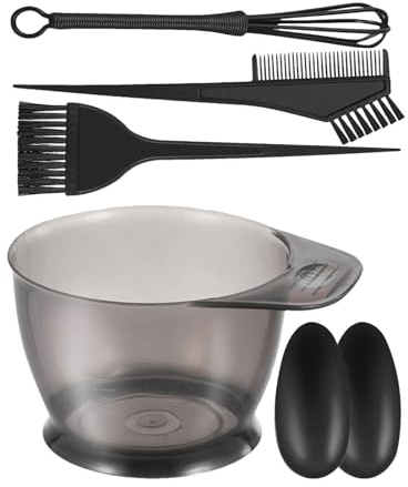 Set di tinture per capelli – Set di pennelli per la miscelazione dei capelli, kit per colorare i capelli, kit di tinture per capelli, kit di colore per salone, kit da 5 pezzi con copriorecchie