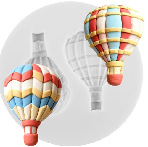 Sijiangmold Hot Air Balloon Silicone Fondant Moulds Hot Air Balloon Mould | Baby Shower Cake Decoration Chocolate Candy Cupcake Topper Polymer Clay Gum Paste