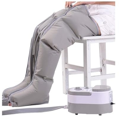 Massageur à Compression d’Air pour Jambes et Bras - Soulagement Lymphœdème & Gonflement - Manchons Thérapie avec Pression Réglable - Pompe Silencieuse Amélioration Circulation, Relaxation