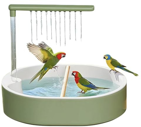 Xijobido Douche Oiseau,Fontaine Automatique Circulante pour Oiseaux avec Robinet | Accessoire De Cage Système d'eau pour La Baignoire De Perruches Cacatoès Conures Joueurs