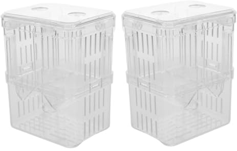 FONDOTIN 2pcs Breeding Cage Small Fish Isolation Fish Tank Aquarium Separator Aquarium Egg Incubator Small Incubator Hatching Isolators Transparent