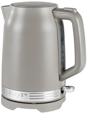 Salter Rise Kettle 1.7L 3000W Rapid Boil Matte Taupe | Auto Shut-Off, Boil-Dry Sensor, 360 Degree Swivel Base, Removable Limescale Filter, Water Level Indicator, Strix Controller