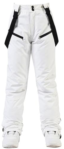 Generisch Pantaloni da sci invernali da uomo, caldi e spessi, per il tempo libero, traspiranti, antivento, impermeabili, comodi, flessibili, durevoli, attività all'aria aperta, bianco, L