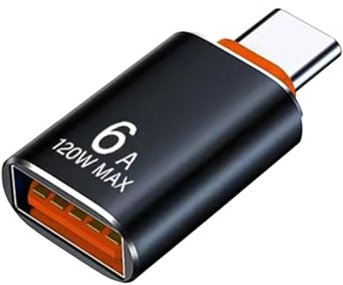 Adattatore da tipo C a USB – Lega di alluminio Arancione Nero Argento, 1 pezzo, Compatto e durevole | per periferiche USB, telefoni cellulari, tablet, tastiere, mouse, controller di gioco, tr