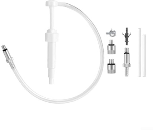 Springwillfly Bomba de aceite manual para motores fueraborda marinos de 8 cc, incluye 4 adaptadores, 2 mangueras, junta giratoria de metal