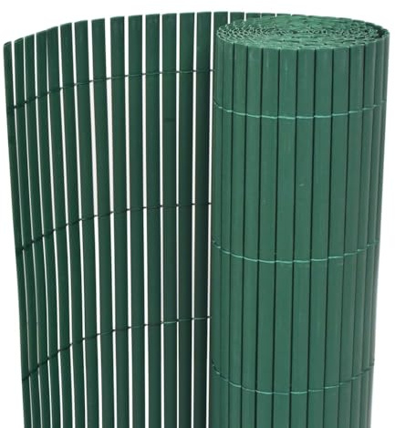 Nqyjm Panneaux de Clôture Décorative Clôture de Jardin Double Face PVC 90 x 300 cm Vert, Barrière pour Animaux pour Extérieur, Cour, Terrasse