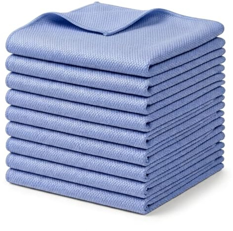 Glass Cleaning Cloths Pack of 10 | 300GSM Microfibre Fishscale 40x40cm | Streak-Free Lint-Free for Windows, Mirrors, Cars, Bars & Restaurants