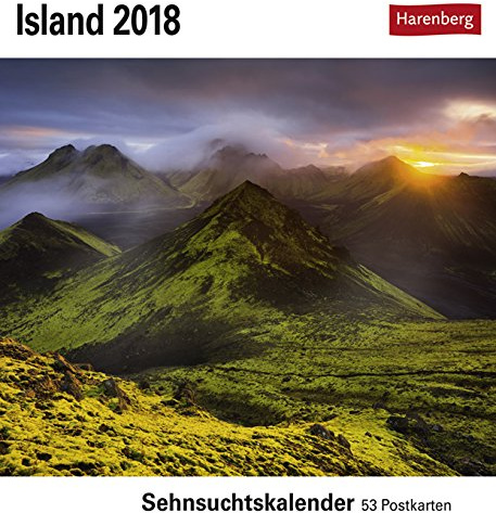 Sehnsuchtskalender Island - Kalender 2018 - Harenberg-Verlag - Postkartenkalender mit 53 heraustrennbaren Postkarten - 16 cm x 17,5 cm