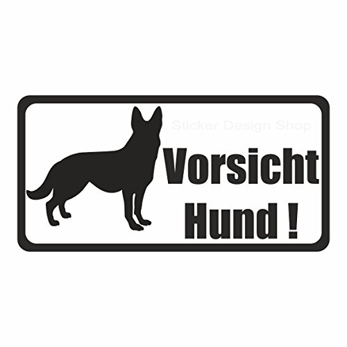 Vorsicht Bissiger Hund Dog Achtung Warnung Hinweisschild Aufkleber Sticker Vinly (20x10 cm)