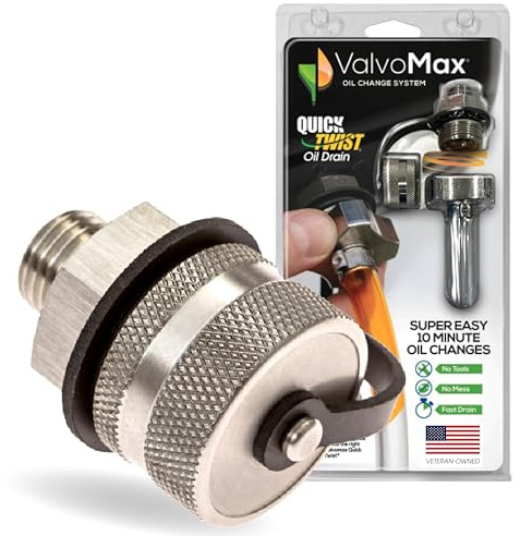 ValvoMax Oil Drain Valve – Quick Twist Oil Drain Plug for Mess-Free DIY Oil Changes – No Tools Required – M12-1.25 Thread Size – Veteran-Owned American Brand