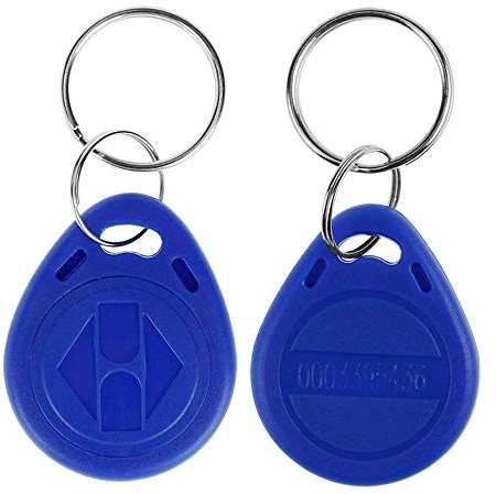 LIBO 125 KHz smart ID nyckeltagg kort RFID åtkomstkontroll nyckelkort närhet EM4100 TK4100 nyckelringar NFC token bricka hållare (paket med 100, blå)