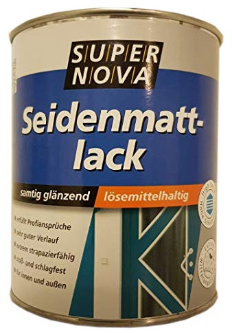 Super Nova Seidenmattlack Lösemittelhaltig Innen & Außen 0,75 L Farbwahl, Farbe (RAL):RAL 6002 Laubgrün
