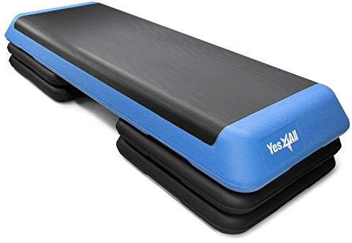 Yes4All DWZ2 Adjustable Aerobic Step Platform with 4 Risers - (Blue)