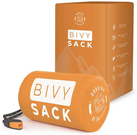 Survival Mylar Bivy Sack Portable Prepper Gear – Notfallschlafsack Überlebenssack – Leichte Überlebensschlafsäcke Doppelt als Bivvy Thermal Survival Decke für Bugout Bag Supplies