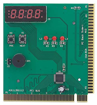 Diyeeni Tarjeta de diagnóstico Tarjeta de 4 dígitos Analizador de PC Equipo de diagnóstico de la Placa Base Post Tester para PCI e ISA