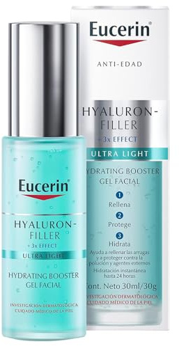 Eucerin Hyaluron-Filler Moisture Booster (30 ml), crema hidratante facial en gel ultraligera y refrescante, formulada con Ácido Hialurónico y Glicerina, crema facial para todo tipo de pieles
