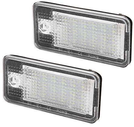 Akozon 2pcs Luz de matrícula 3W 12V LED Beads Lámpara de licencia para A3 A8