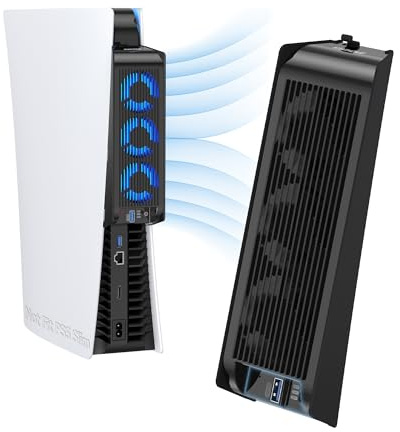 KIWIHOME Lüfter für PS5, Leise, mit Automatischer Drehzahlregelung, USB 3.0