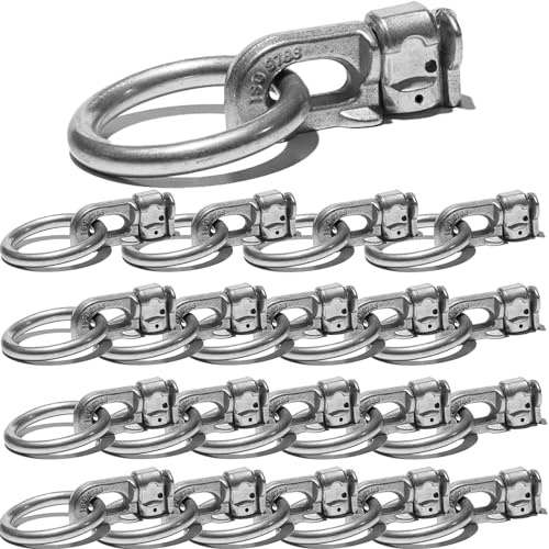 Safetytex Doppel Endfitting Ring Endbeschlag Stahl Alu Zurröse 20 Stück | Double Stud für Airlineschienen mit 2500kg Bruchlast, robuste Befestigung und zuverlässige Ladungssicherung